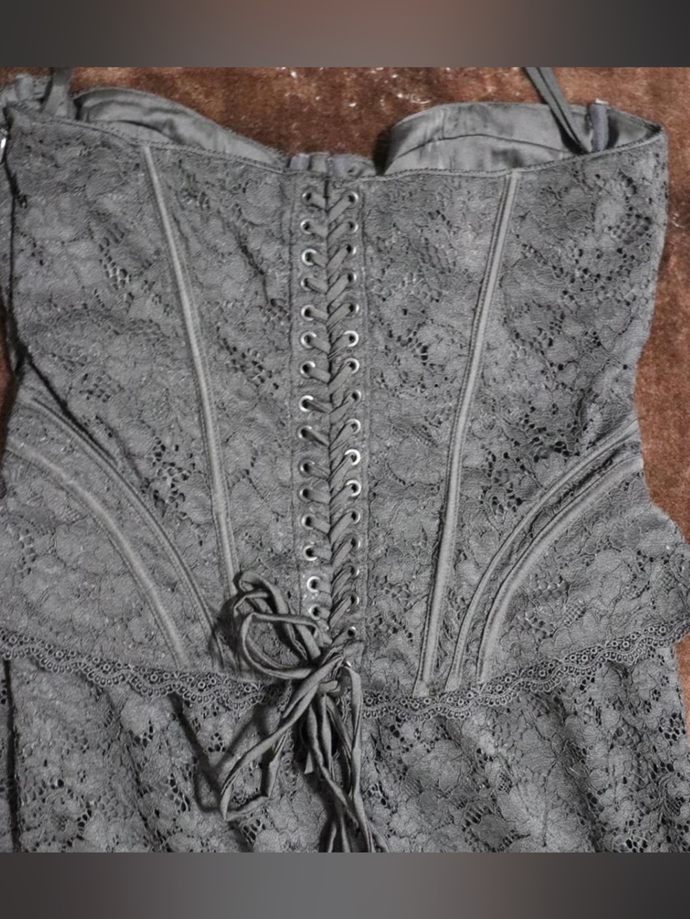 House of CB Black Strapless Corset Lace dress - Picture 5 of 6